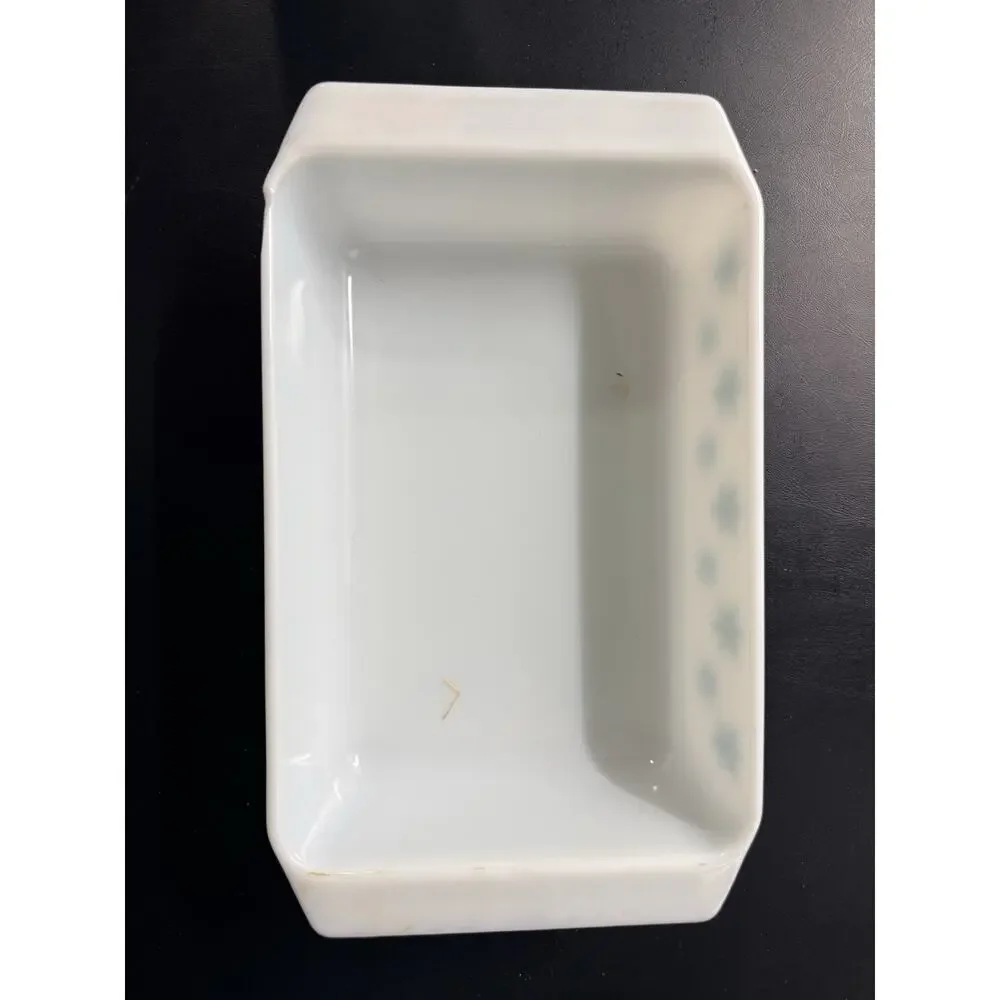 Vintage Pyrex Blue Snowflake Milk Glass Baking Dish No. 212 - Small Chip